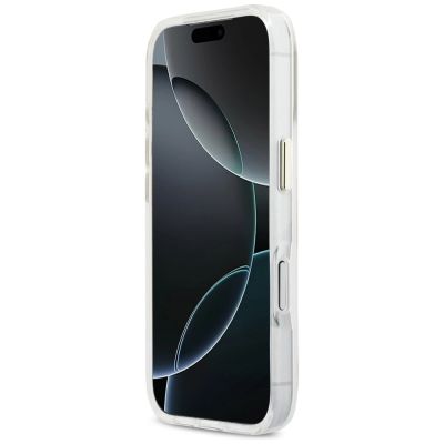 5. Guess IML 4G Script Metal Case for iPhone 17 Pro - White