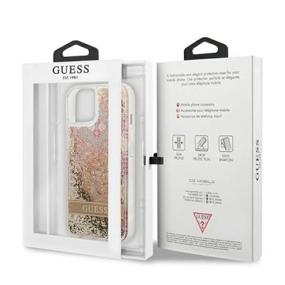 8. Guess GUHCP13SLFLSD iPhone 13 mini 5.4" gold/gold hardcase Paisley Liquid Glitter