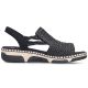 Comfortable women's black platform sandals Rieker 66241-00