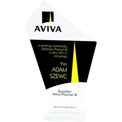 4. Engraved glass trophy + paint filling