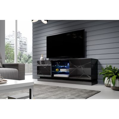 5. TV cabinet QIU 160 MDF gloss black/gloss black