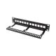 LANBERG PATCH PANEL BLANK 12 PORT 1U 10" WITH ORGANIZER FOR KEYSTONE MODULES BLACK PPKS-9112-B