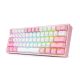 4. REDRAGON K616 Fizz Pro white/pink keyboard USB + RF Wireless + Bluetooth Pink, White