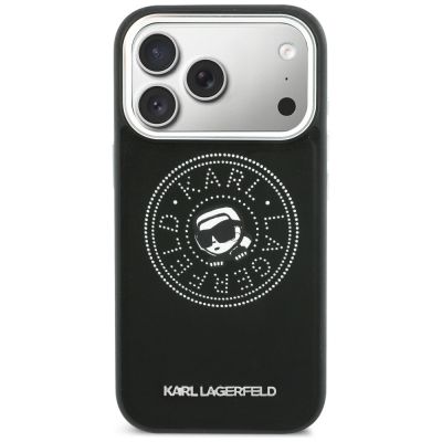 3. Karl Lagerfeld Point & Karl Sketch MagSafe Case for iPhone 17 Pro Max - Black