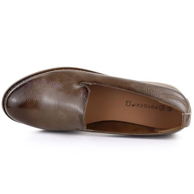 3. Women's patent leather shoes, beige, Potocki 19337