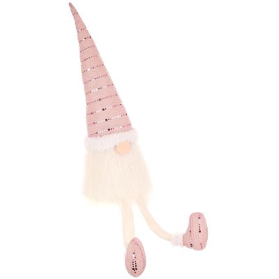 19. SHINY SANTA DECORATIVE gnome 38+20CM PINK