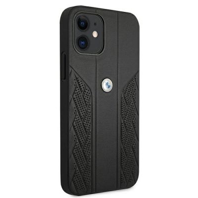4. BMW Leather Curve Perforate Case for iPhone 12 mini - Black