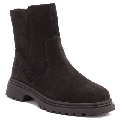 Women's leather ankle boots suede chocolate Sergio Leone BT-27