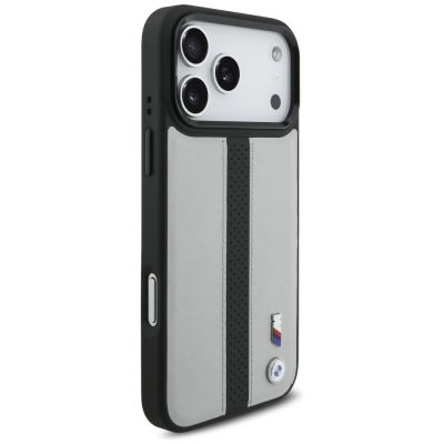 4. BMW M Perforated Stripe Logo MagSafe Case for iPhone 17 Pro Max - Gray