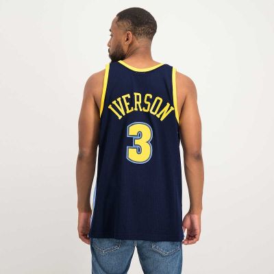 4. Mitchell & Ness NBA Swingman Denver Nuggets Allen Iverson T-shirt SMJY4205-DNU06AIVASBL