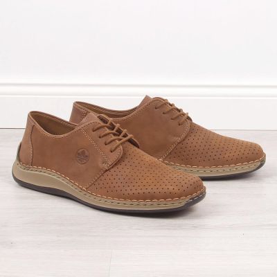 6. Rieker M RKR528 brown openwork leather shoes 