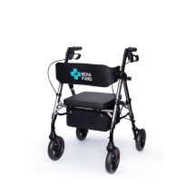Marseille four-wheeled walker, graphite color RF-617/G REHAFUND