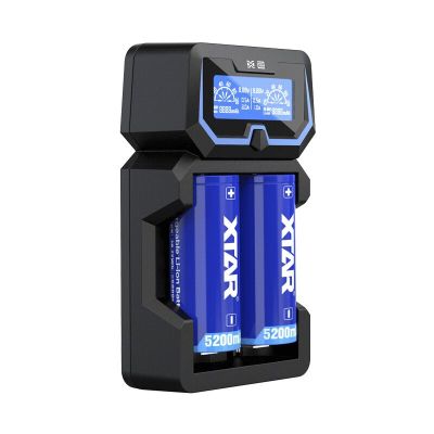 3. XTAR CHARGER FOR CYLINDRICAL LI-ION 18650 BATTERIES COMPATIBLE WITH PROTECTED CELLS 20700/21700 X2