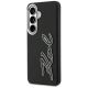 2. Karl Lagerfeld Grained Signature Metal Resin Logo Case for Samsung Galaxy S26 - Black