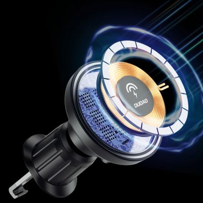 15. Magnetic holder with MagSafe inductive charger for cockpit/air vent 15W Dudao F12MAX+ - black