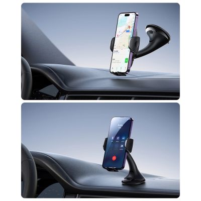 7. Joyroom JR-ZS259 mechanical car holder universal for phone on cockpit / window - black
