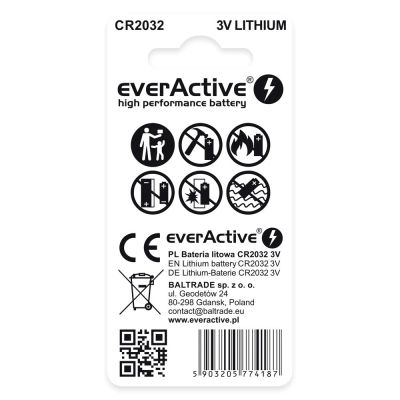 2. EVERACTIVE MINI CR2032 LITHIUM BATTERIES BLISTER OF 2 CR20322BL