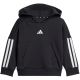 9. adidas Essentials Joggers 3 Stripes Fleece Hoodie Tracksuit for Kids Black JD6484