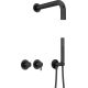 Concealed shower set with hand shower - with horizontal tap