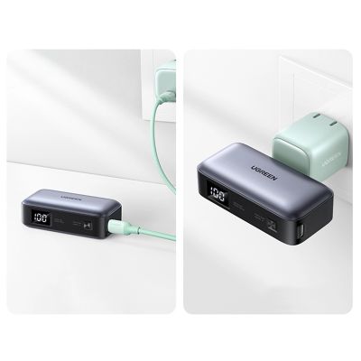 10. Ugreen PB503 5000mAh powerbank with USB-C port and integrated USB-C connector - gray