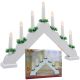 WOODEN ADVENT CANDLE HOLDER WHITE 7 LIGHTS BATTERY POWERED