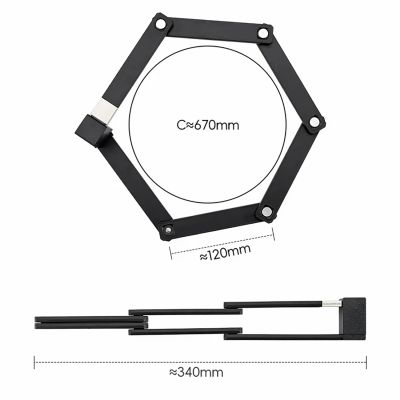 6. Rockbros 32140003001 foldable bicycle lock with key and handle, 88cm - black