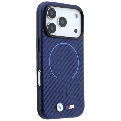 4. BMW M Carbon Printed Ring MagSafe Case for iPhone 18 Pro / 17 Pro – Navy Blue
