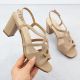 2. Beige Sergio Leone SK884 women's block heel sandals