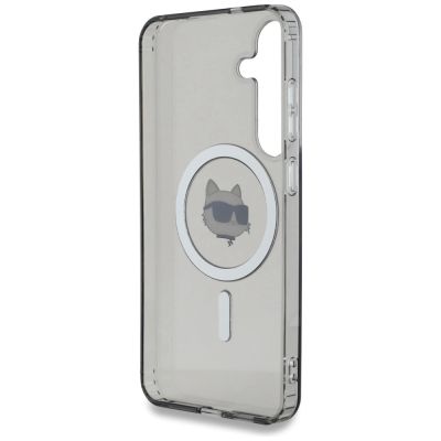 7. Karl Lagerfeld Button Choupette Head Printed Logo MagSafe Samsung Galaxy S25 case black