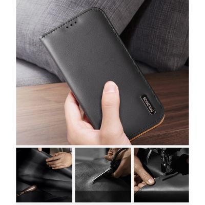 10. Dux Ducis Hivo Leather Flip Cover Genuine Leather Wallet for Cards and Documents iPhone 14 Plus Black