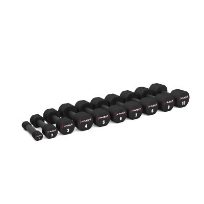 3. HPT POLYURETHANE DUMBBELL SET 2 x 1 - 10 KG (110 KG) + STR37 HMS STAND