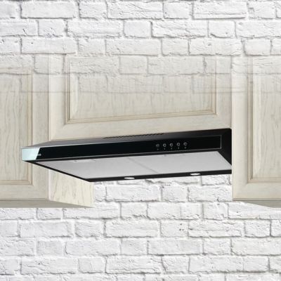 2. Under-cabinet hood AKPO WK-7 K GLASS 50 BLACK/BLACK GLASS (50 cm wide, black, black glass front)