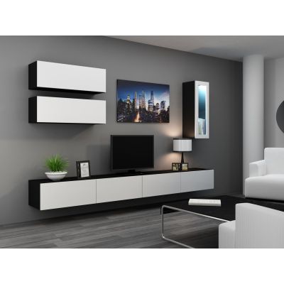 9. TV cabinet VIGO '140' 30/140/40 black/white gloss