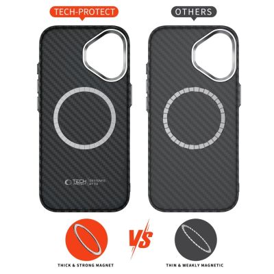 5. Tech-Protect Ion Carbon MagSafe case for iPhone 17 - black and silver