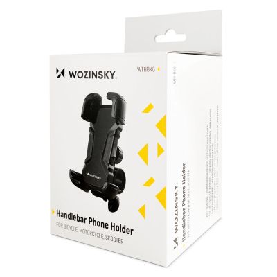 6. Wozinsky strong phone holder for bicycle, motorcycle, scooter handlebars, black (WBHBK6)