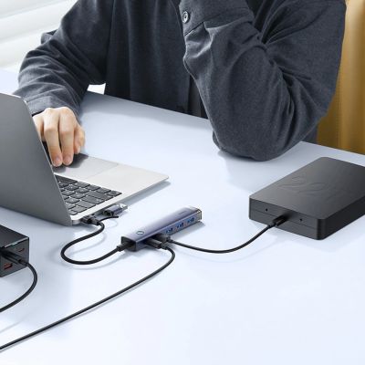 8. Baseus UltraJoy Series USB-A/USB-C hub 4xUSB-A 3.0 1xUSB-C 5V - gray