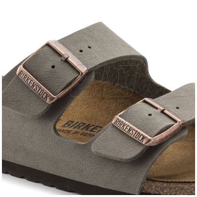 3. Birkenstock Arizona Birko-Flor Nubuck Stone regular women's/men's flip-flops wide gray (0151211)