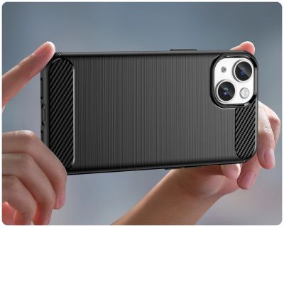 5. Carbon Case for iPhone 14 Plus flexible gel back cover black