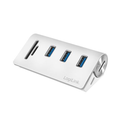 3. LogiLink CR0045 USB 3.2 Gen 1 (3.1 Gen 1) Type-A Hubs and Concentrators 5000 Mbit/s Silver