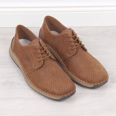 15. Openwork leather shoes Rieker M RKR528 brown