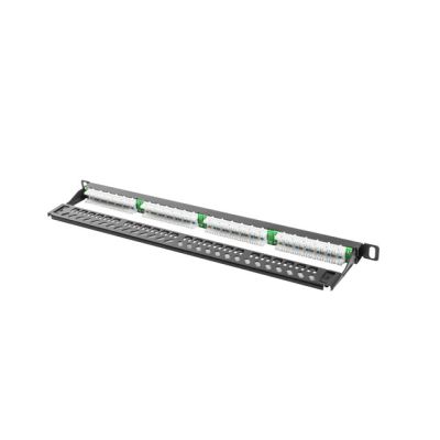 4. Patch panel Lanberg PPU5-0024-B (0.5U; 19"; cat. 5e; UTP; 24xRJ-45)