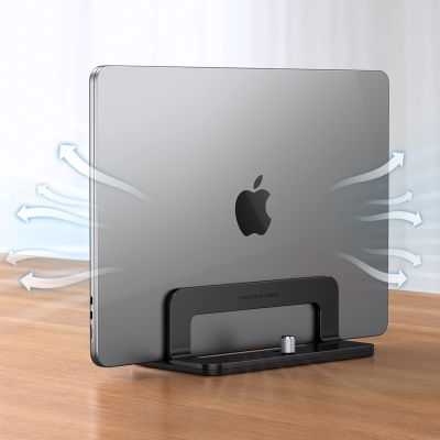 4. Ugreen Aluminum Vertical Stand Holder Stand for MacBook Laptop Tablet Silver (20471 LP258)