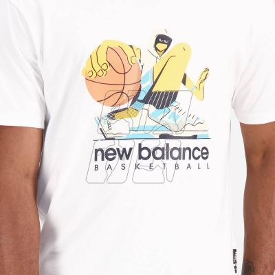 5. New Balance Hoops Cotton Jersey Short Wt M MT31589WT