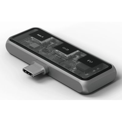 4. Satechi Mobile XR Hub mobile USB-C adapter with audio (1x USB-C 100W PD; 2.0 data and audio, 1x USB-C DP 1.4 4K@60Hz; 3.0 10 Gbps, 1x 3.5mm audio in/out) space gray
