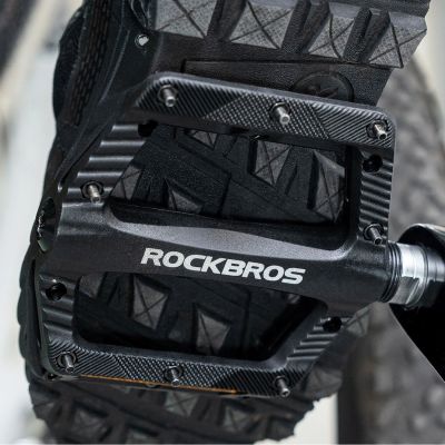 4. Rockbros BP2501 Reflective Nylon Bicycle Pedals - Black