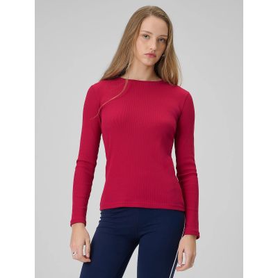 Women's long sleeve slim ribbed knit 4F 4FRAW25TLONF656-53S