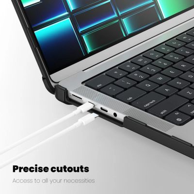 6. Tech-Protect SmartShell Pro case for Macbook Pro 14 M1 / M2 / M3 / M4 / M5 2021-2025 - black and transparent