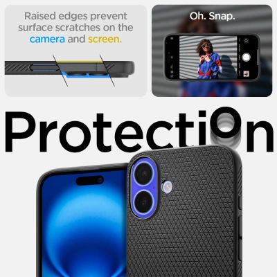 13. Spigen Liquid Air Case for iPhone 16 Plus - Black