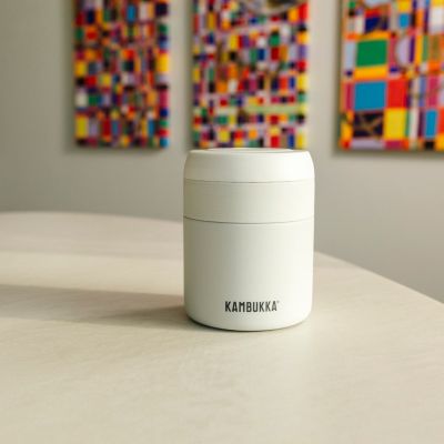 4. Kambukka Bora Lunch Thermos 600ml, Chalk White