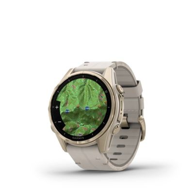 5. Garmin Fenix 8 43mm AMOLED Sapphire Titanium Soft Gold with Limestone Leather Strap